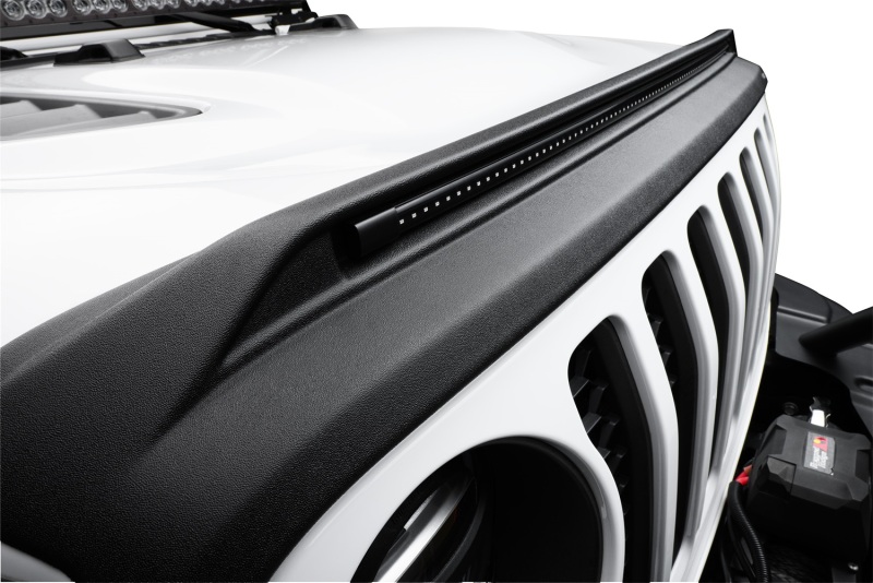 Ram 2500 Hood Deflector - Husky Liners - Aeroskin Lightshield PRO with LED - Matte Black - `19-`24